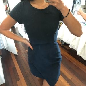 Navy Faux suede dress